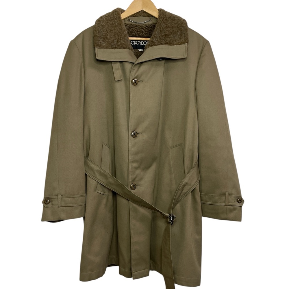 1960s Croydon Montréal Borg-Lined Overcoat Vintage Canadian Trench Coat Size 40R
